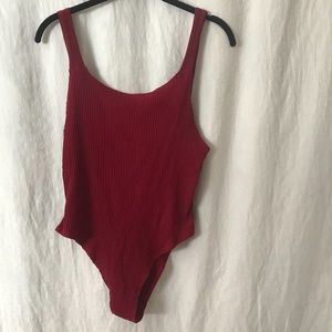 Maroon body suit